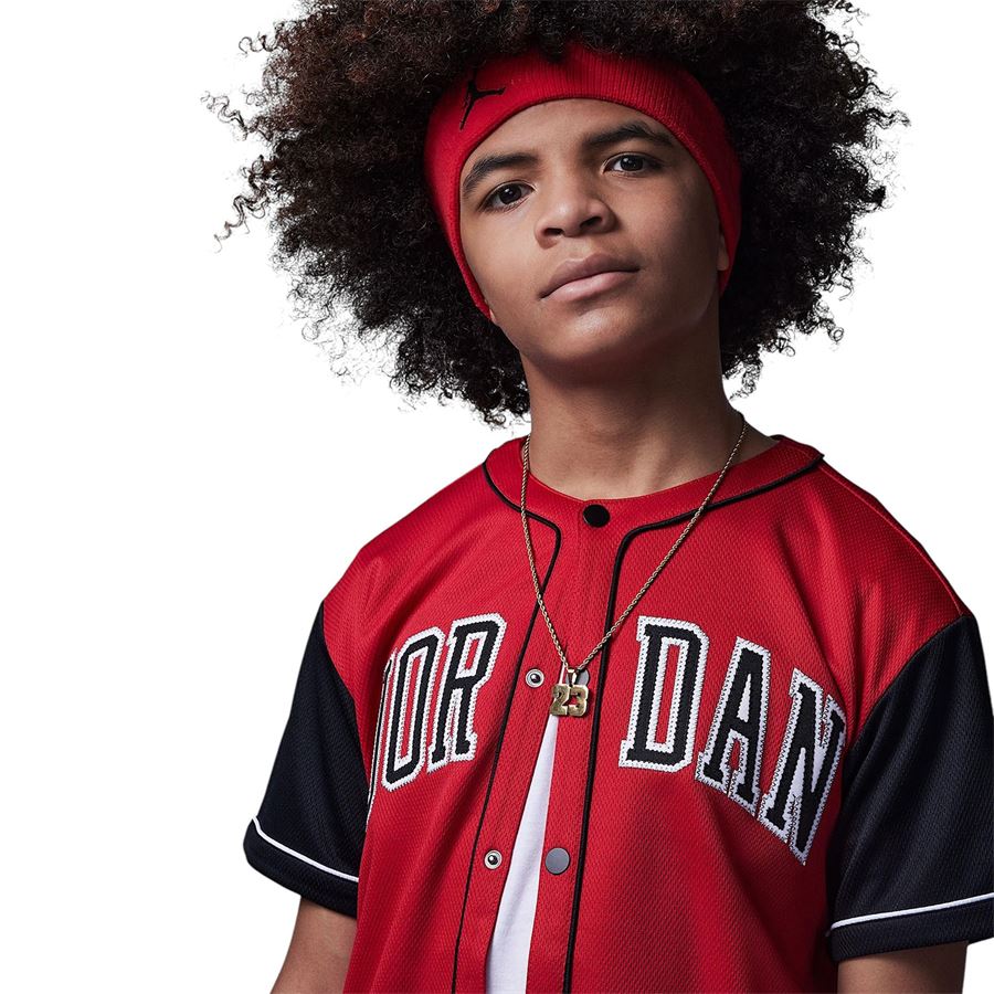 Jdb Jordan Hbr Baseball Jersey t-shirt con bottoni da bambino Jordan | 95C440R78